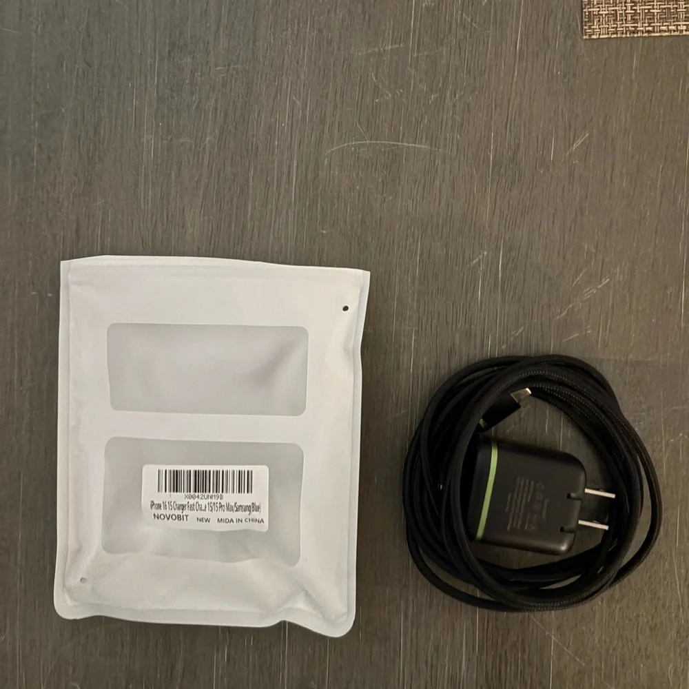 Universal Black USB-C Fast Charger with Braided Cable